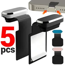 5/1Pcs Metal Dust Plugs Type C Charging Port Cover for iPhone 16/15 ProMax/15plus Universal USB-C Stopper Protector Cap Plugs