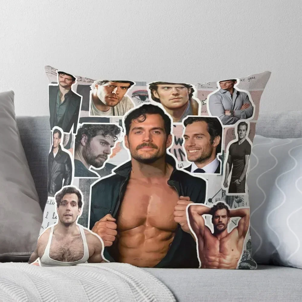 

henry cavill photo collage Throw Pillow Pillow Covers Decorative christmas cushions covers Cushion Covers For Living Room pillow