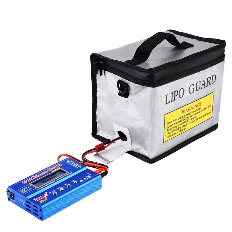 Lithium Battery Explosion-proof Bag 215x145x165mm High Temperature Resistant Fpv Flame Retardant Bag With Battery Hole