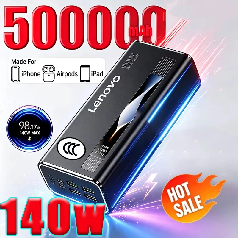 500000mAh Power Bank 140W Fast Charging High Capacity Portable Battery Charger Moblie For iPhone Samsung For Xiaomi CCC