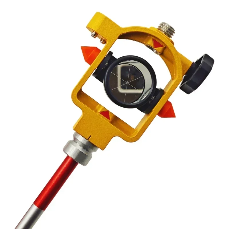 Mini prisma revestido de prata FDC066 ADS106 para estação total Trimble, prisma de pesquisa ADS106 de alumínio deslocado de 0/-30 mm com postes de 4x30 cm