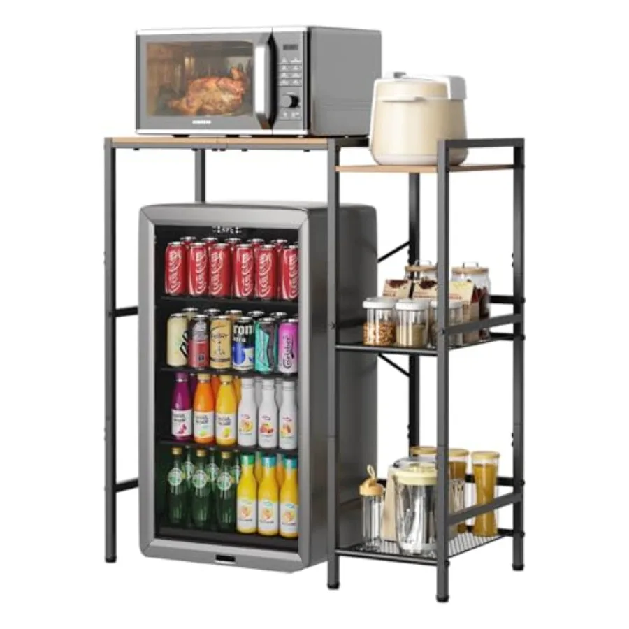 

Mini Fridge Stand with Storage Shelves Upgraded 3-Tier Mini Fridge Cabinet Stand Baker Rack for Microwave Coffee Maker Sturdy M