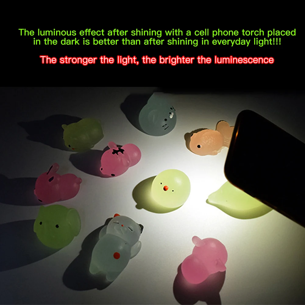 Decompression Toys Cute Animal Antistress Decompression Mochi Toy Luminous Pinch Music Stress Relief Luminous Toys Kids Gifts