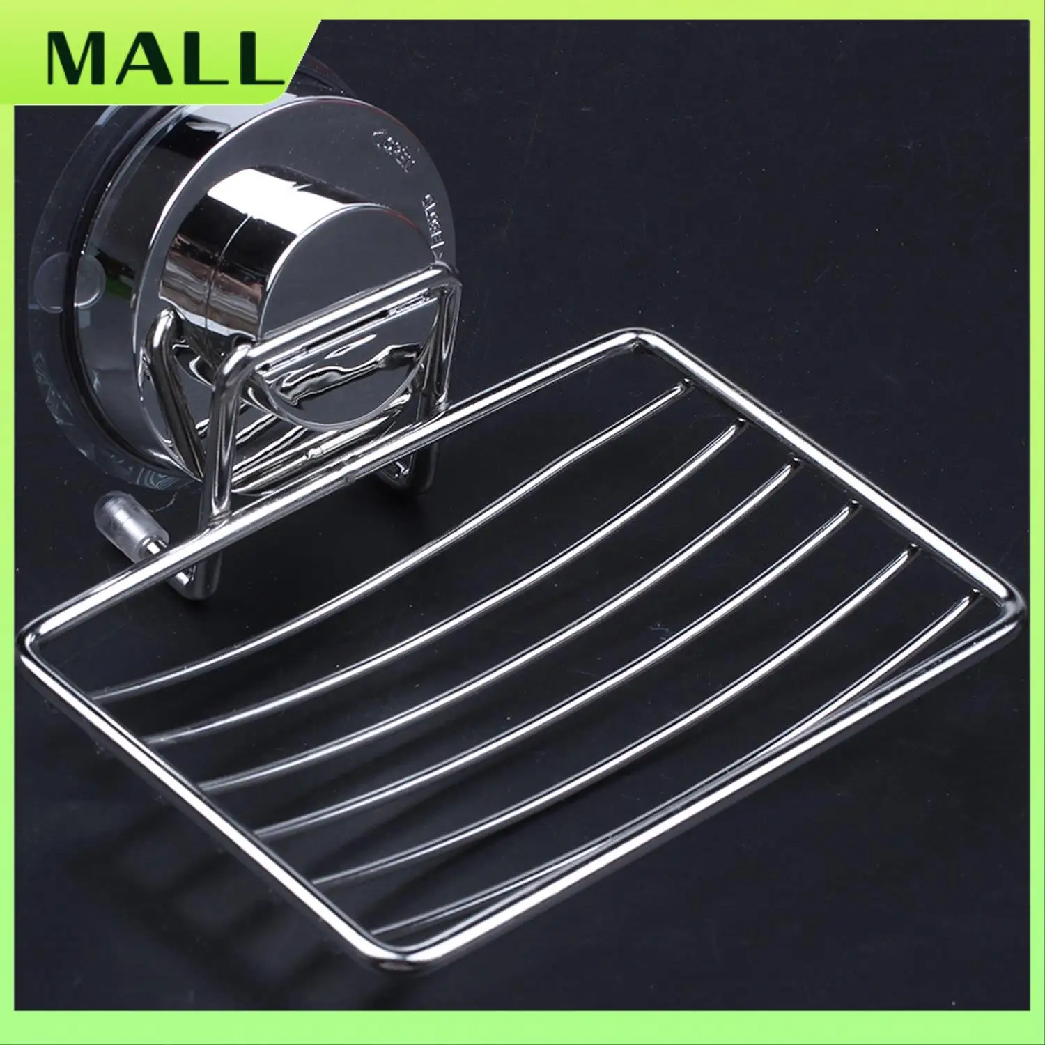 MALL Super Powerful Vacuum Suction Stainless Steel Soap Dish Sponge Holder With Locking Suction Bathroom & Kitchen Accessory (So