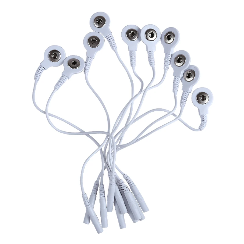 Chumbo fio adaptadores para massageador máquina uso ferramenta, cabos curtos, eletrodos fios, DC cabeça, 2mm snap, 3.5mm plug, 5 pcs, 10pcs