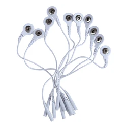 Adaptadores de cable de plomo tielina, Cables cortos de electrodos, cabeza de CC de 2mm a presión, enchufe de 3,5mm, masajeadora de máquina herramienta de uso, 5/10 piezas