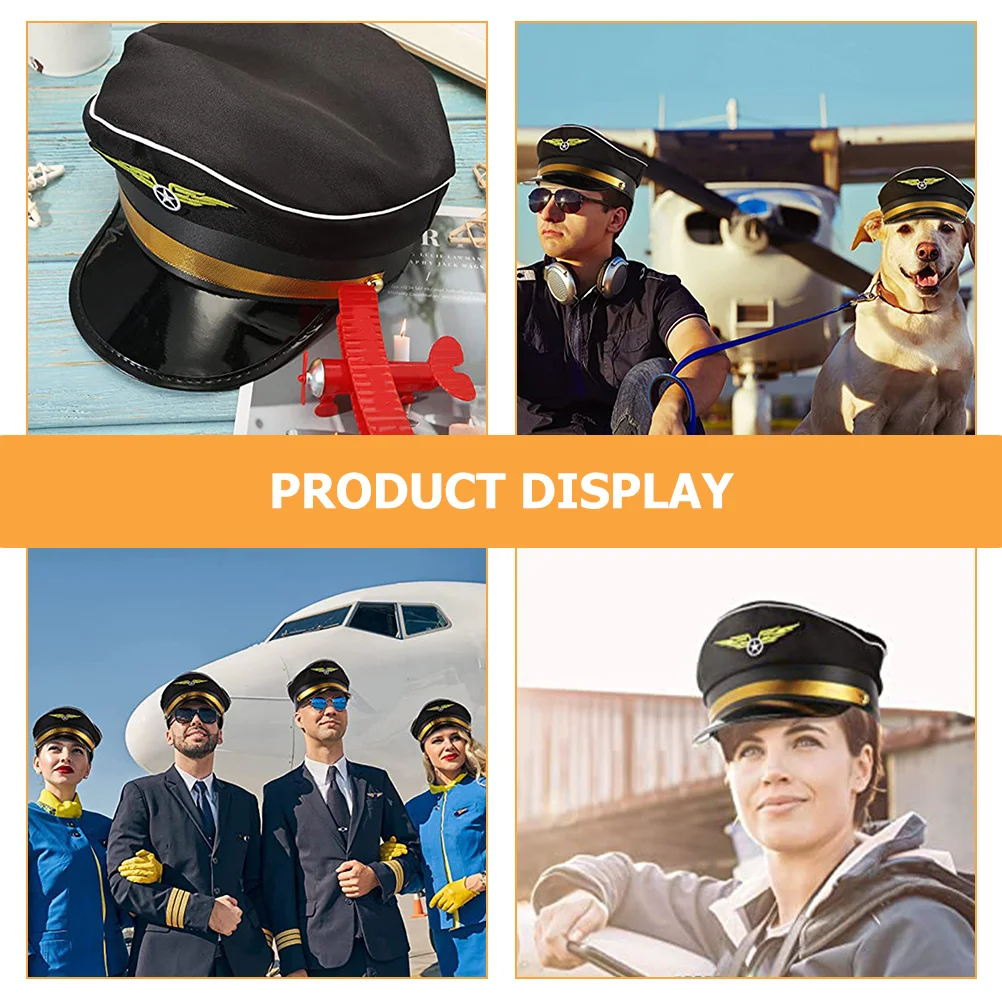 Pilot Costume Kids Children\'s Captain Hat Lovely Cosplay Boat Halloween Decorative Uniform Party Stage Performance