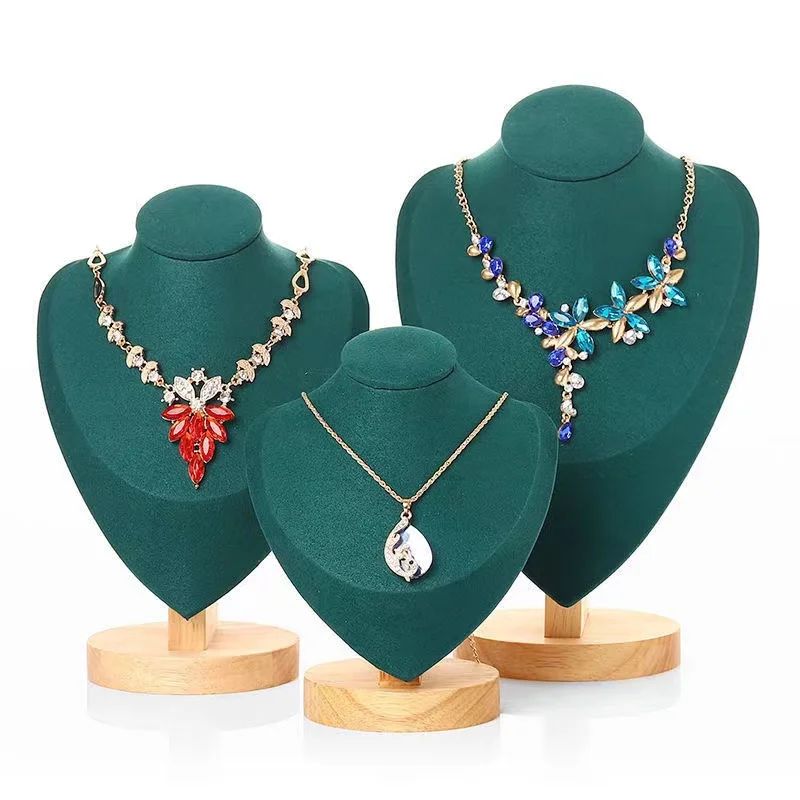 

New Fashion Velvet Jewelry Necklace Model Bust Show Exhibitor Display Pendants Mannequin Stand Organizer Colors Size S M L