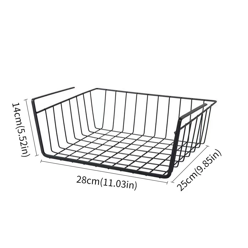 주방 캐비닛 칸막이 아래 행잉 바구니, 기숙사 책상 행잉 랙 보관 바구니, 옷장 오거나이저