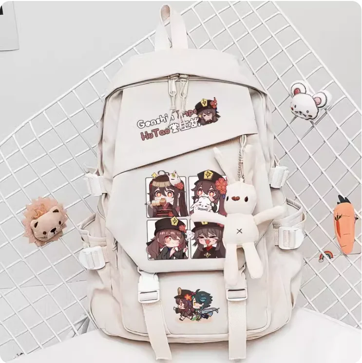 

Anime Genshin Impact Hutao Xiao Schoolbag Backpack High-capacity Computer Casual Shoulder Bag Student Messenger Bag 2052