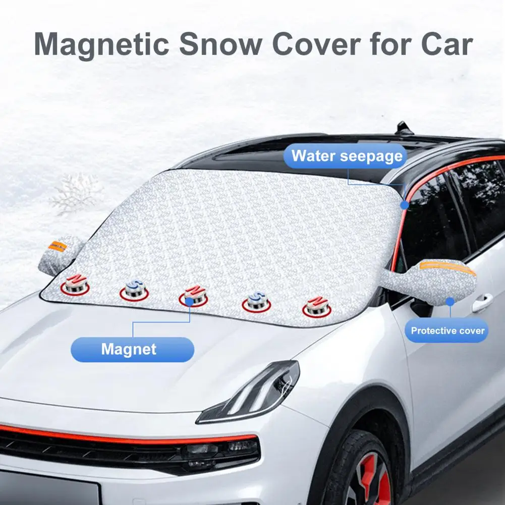 Snow Cover with Magnets Dustproof Sun-resistant Anti-Frost Foldable Universal Auto Winter Front Windscreen Ice Cover Guard Prote