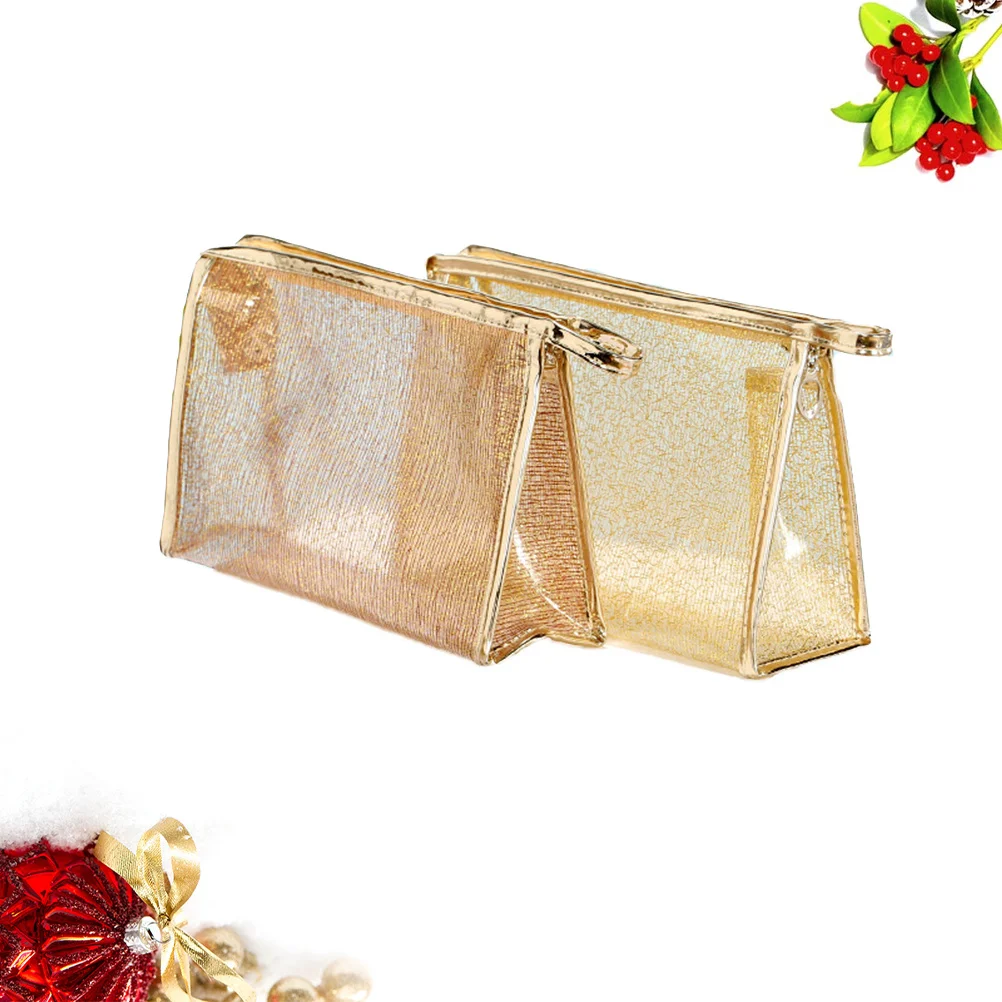 

3pcs Transparent Makeup Bags Fashion Storage Pouch Multifunctional Travel Toiletry Organizer Portable Zippered Wash Case For
