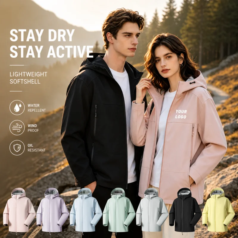 Customized softshell jackets printing free logo image spring and autumn Parker Windbreaker outdoor sportswear windproof coat