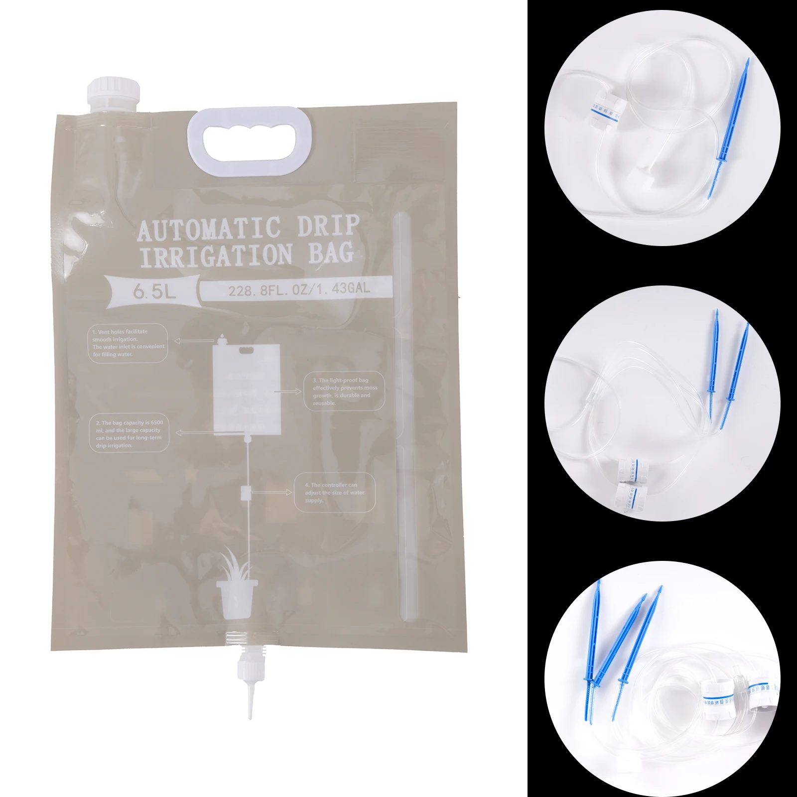 

6.5L Automatic Drip Irrigation Bag Adjustable Self-Watering Emitter Garden Flowerbed Potted Flower Plant Nursery Water Dripper