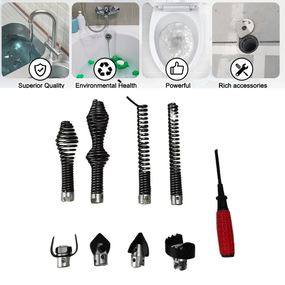 

16mm Manganese Steel Drain Cleaner Cutter Kit Cleaning Spring Drill Dredging Machine Cutter Head Pipeline Dredging Machine Part