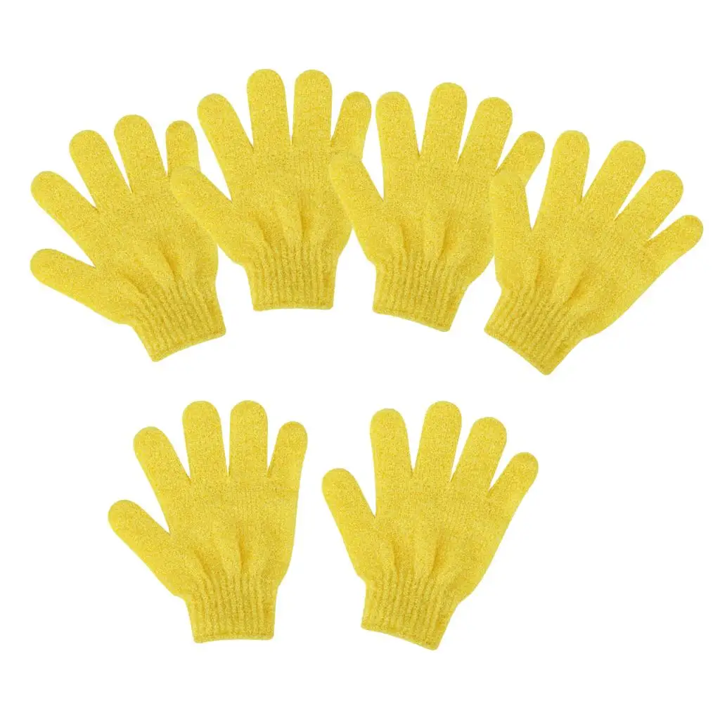 6pcs Home Bath Shower Scrubber Skin Care Body Clean Gloves Nylon