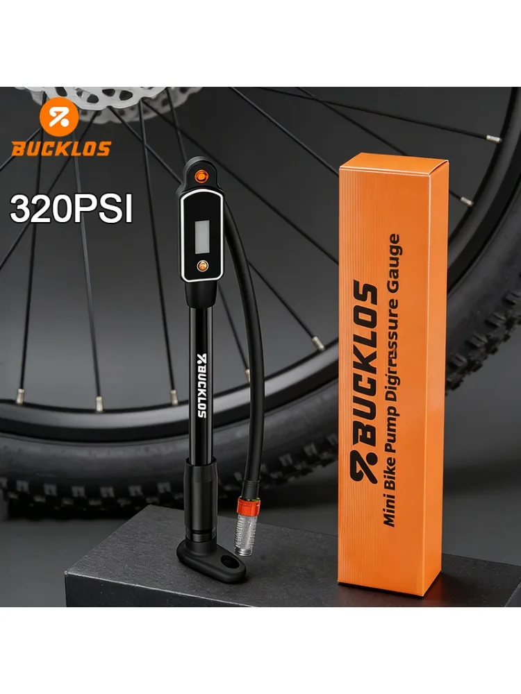 AliExpress BUCKLOS Bicycle Pump Portable MAX 320PSI Air Inflator Hand Tire High Pressure Air Pump with Digit Display AV FV Valve Pump Tool
