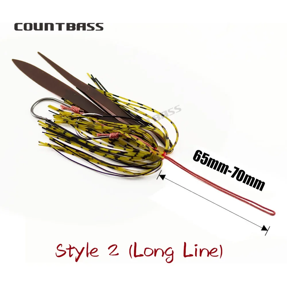 COUNTBASS 10pcs Silicone Rubber Skirt Rig Assist Hook for Fishing Slider Tai Kabura Jig Bottom Madai Squid Snapper Jigging