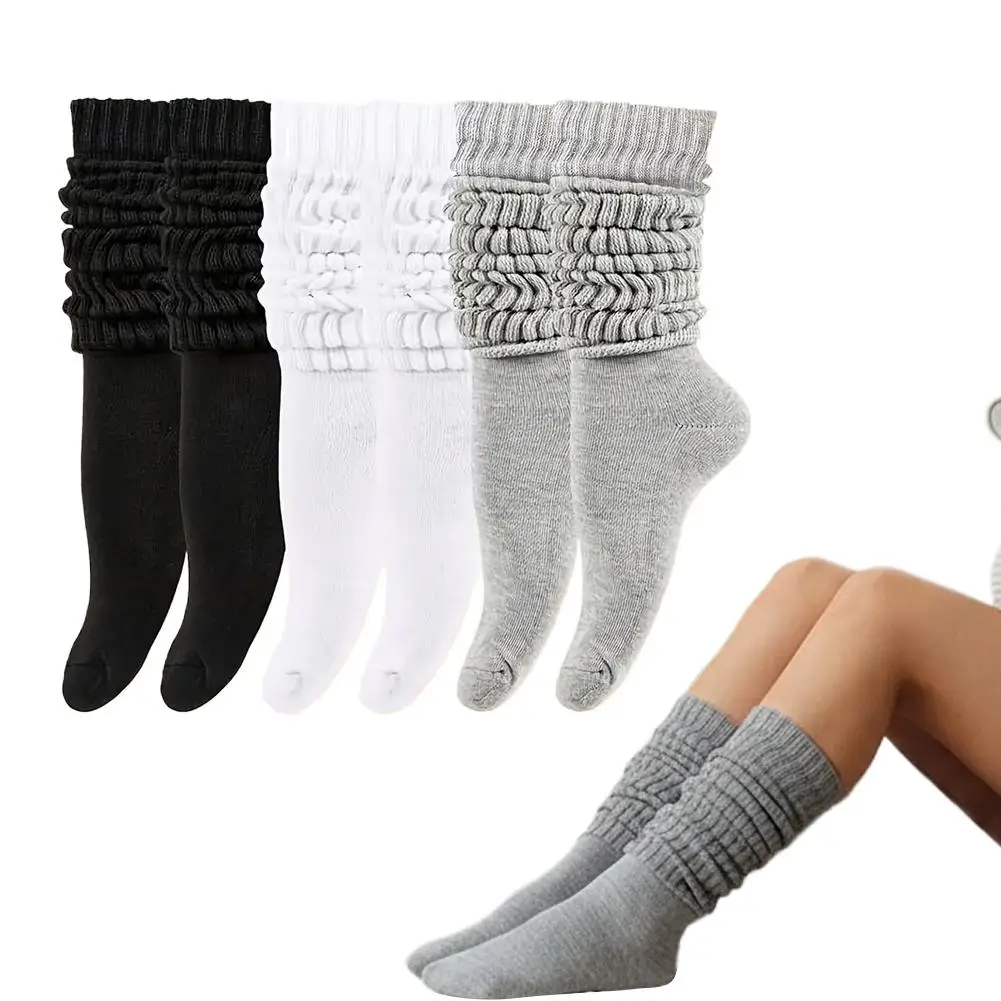 الخريف الشتاء المرأة الأوسط الجوارب بلون محبوك الدافئة عارضة الراحة مكدسة جوارب محبوكة #6