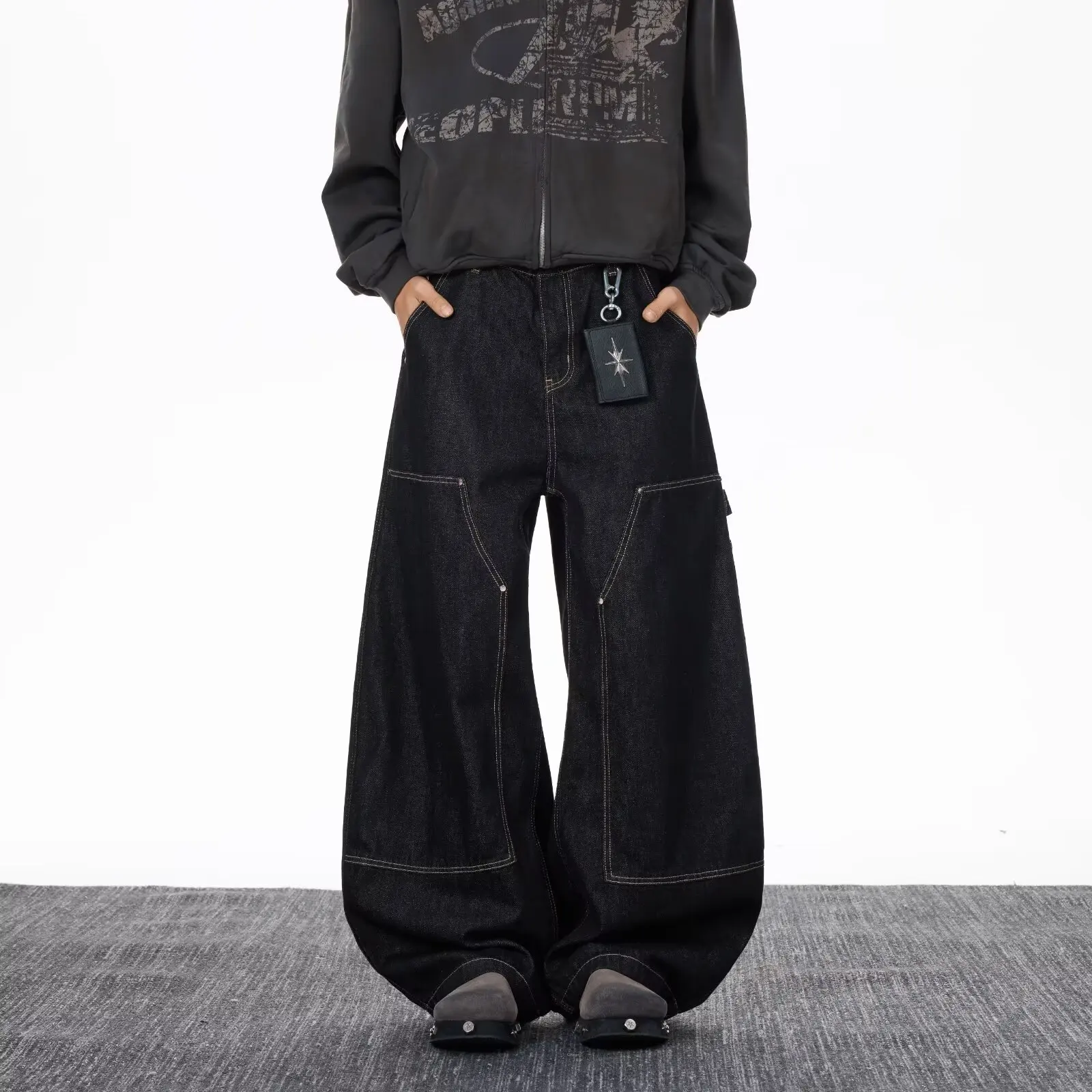 

Широкие свободные мешковатые джинсы для мужчин, рваные джинсовые прямые брюки унисекс, женские брюки Y2k, модная брендовая одежда, мужская одежда