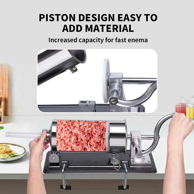 小型業務用テーブルソーセージスタッファー自家製ソーセージマシンベーコンステンレス鋼挽肉手動ソーセージスタッファー