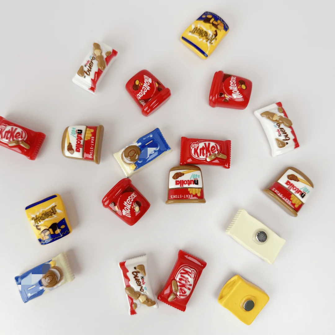 6PCS Cartoon Snacks Refrigerator Magnets, Cute Refrigerator Magnets Whiteboard Stickers, Decorative Refrigerator Magnets view 3