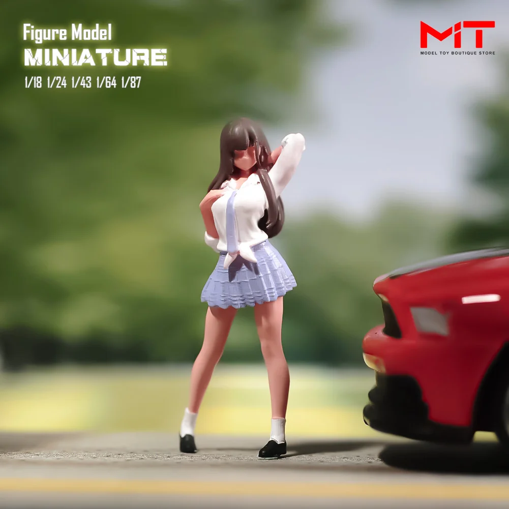 Miniature Figure 1/87 1/64 1/43 1/24 1/18 Anime Beauty Student Uniform Girl Mini Diorama Figurines Doll Model Scene Prop Display