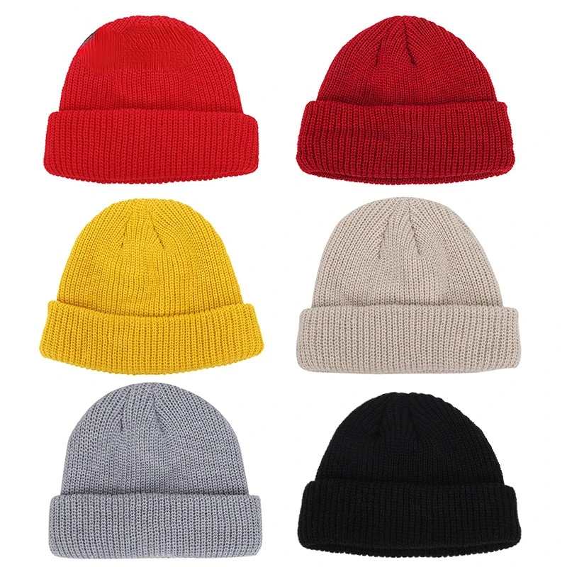 Women Men Solid Color Warm Knitted Brimless Hat Male Beanies Winter Autumn Hip Hop Skullcap Street Men Beanie Unisex Cap