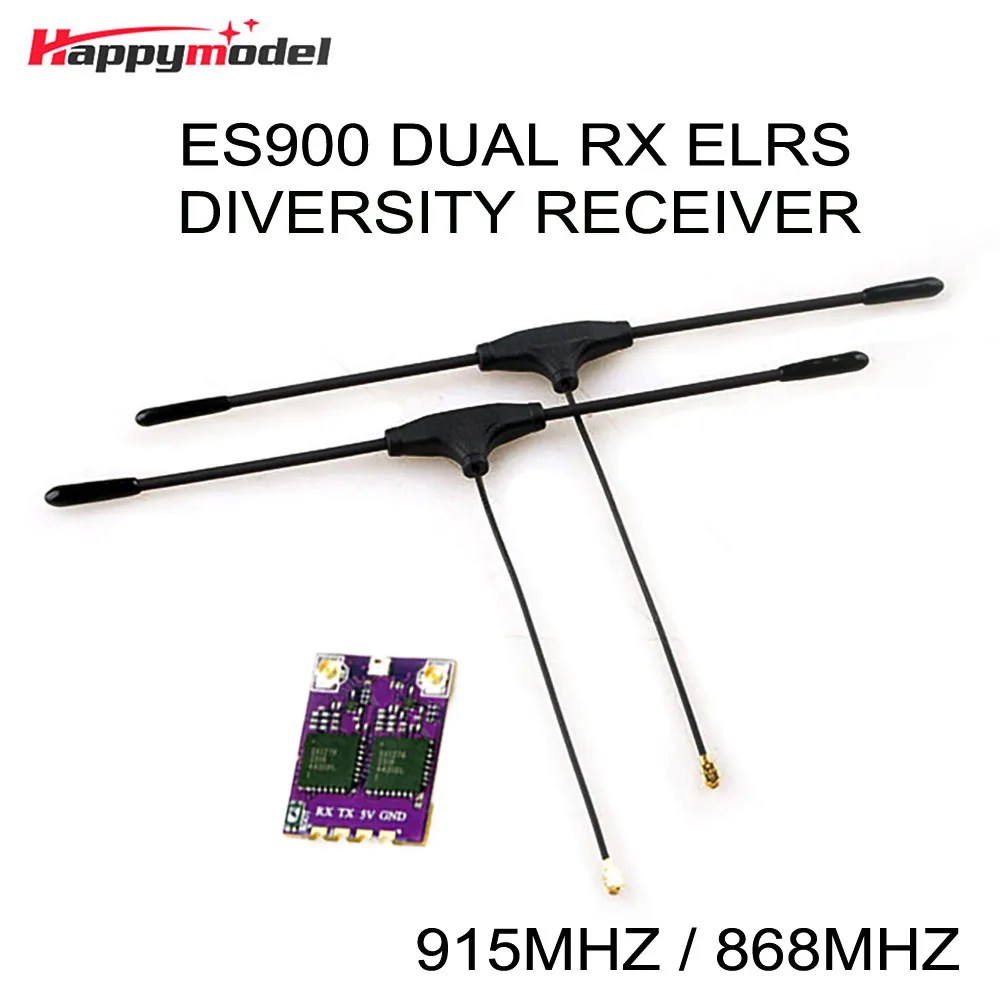 happymodel-es900-デュアルelrsダイバーシティレシーバー-915mhz-868mhz内蔵tcxo-rc-fpv長距離ドローン固定翼7インチ用