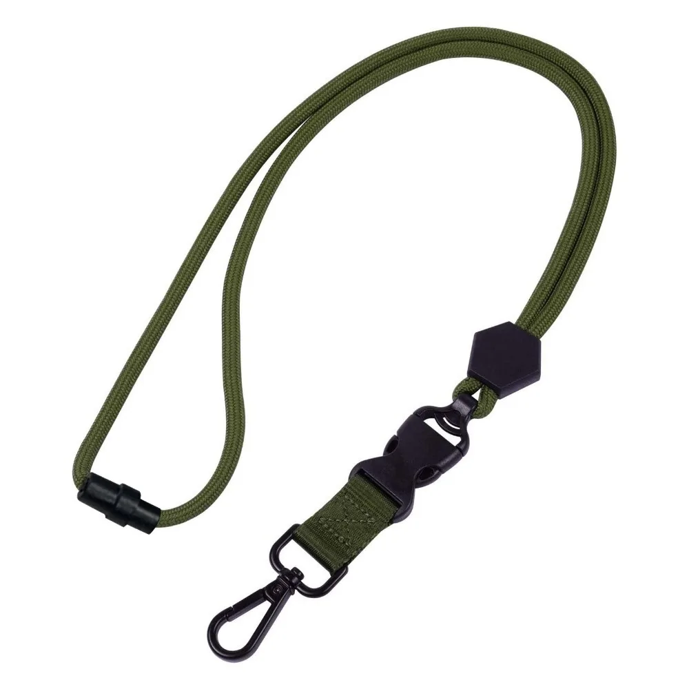 Solid Color ID Rope Metal Polyester Adjustable Neck Strap Badge Lanyard Women Men