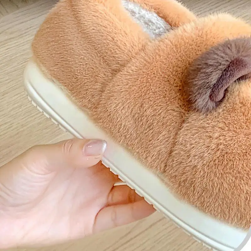 capybara Slipper Women Capybara Cute Animal House Slippers Soft Warm Cotton Slippers Highland Cow Capybara Plush Slippers