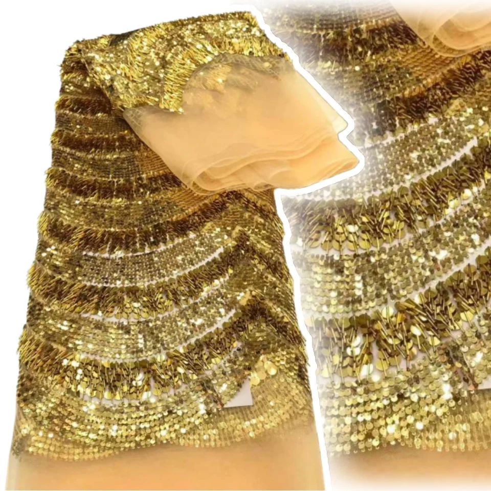 ผ้าลูกไม้ลูกปัดแอฟริกัน 2025 คุณภาพสูง ผ้าลูกไม้ปักเลื่อมฝรั่งเศสหรูหรา ผ้าลูกไม้ปักเลื่อมไนจีเรียสำหรับชุดแต่งงาน TP1522