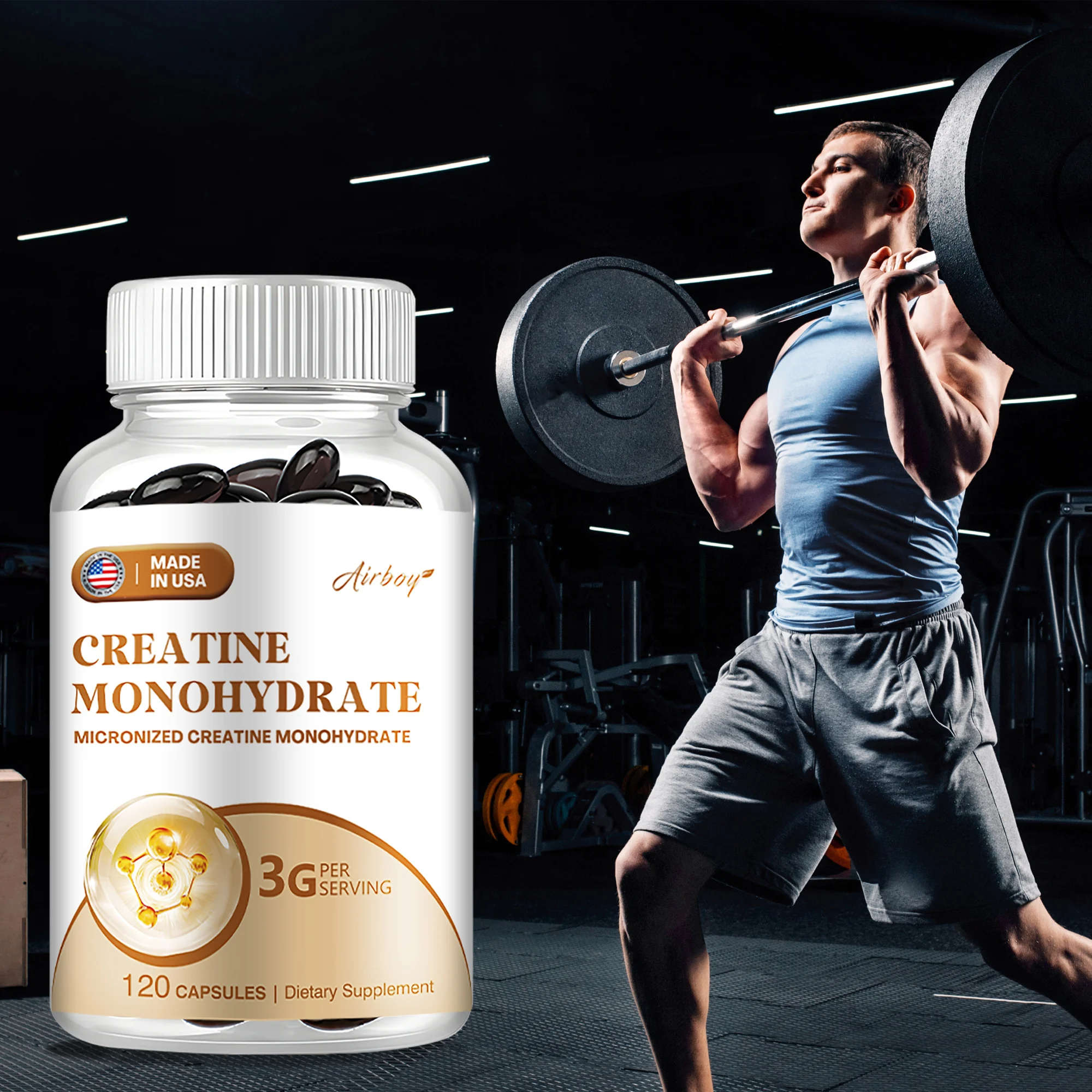 

Creatine Monohydrate - Promotes Muscle Growth and Recovery, Improves Cognitive Function, Boosts Cellular Energy, Enhance Focus