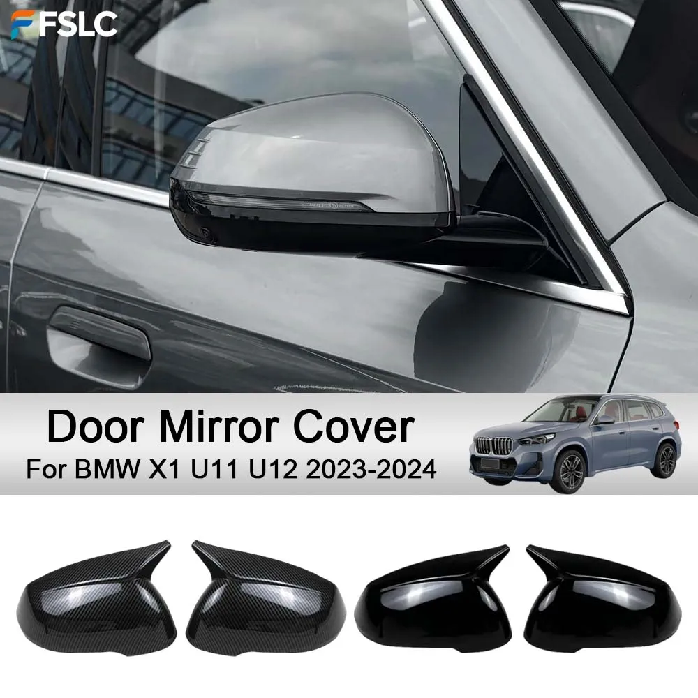 

Car Decoration Door Mirror Cover For BMW X1 U11 U12 2021 2022 2023 2024 2025 Carbon Fiber Black Cars Accessories Styling Upgrade