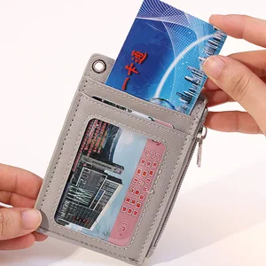 Unisex Business Name Card Holder, Identidade Lanyard, PU Neck Strap, Card Bus ID, IC titulares com bolsa de moedas, Badge Reel, 5 Bits 6 principais vendas colar de moeda china - №6