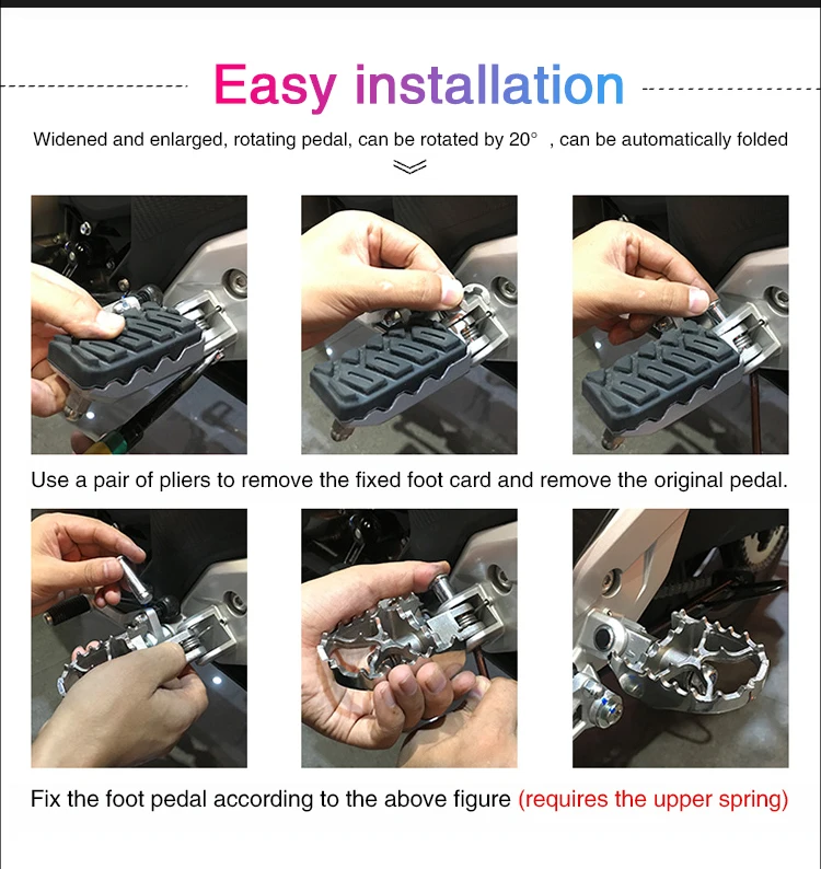 Reverse Automatic Folding Design Pedal Motor Left Side Foot Rest Pedal Motorcycle Parts & Accessories Foot Pegs view 5