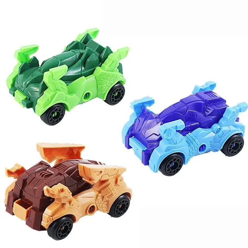 

[JT]2Pcs Kids Dinosaur Deformation Toy Deformed Car Dinosaur Children Toys DIY Assembly Transformer Toy Car Model