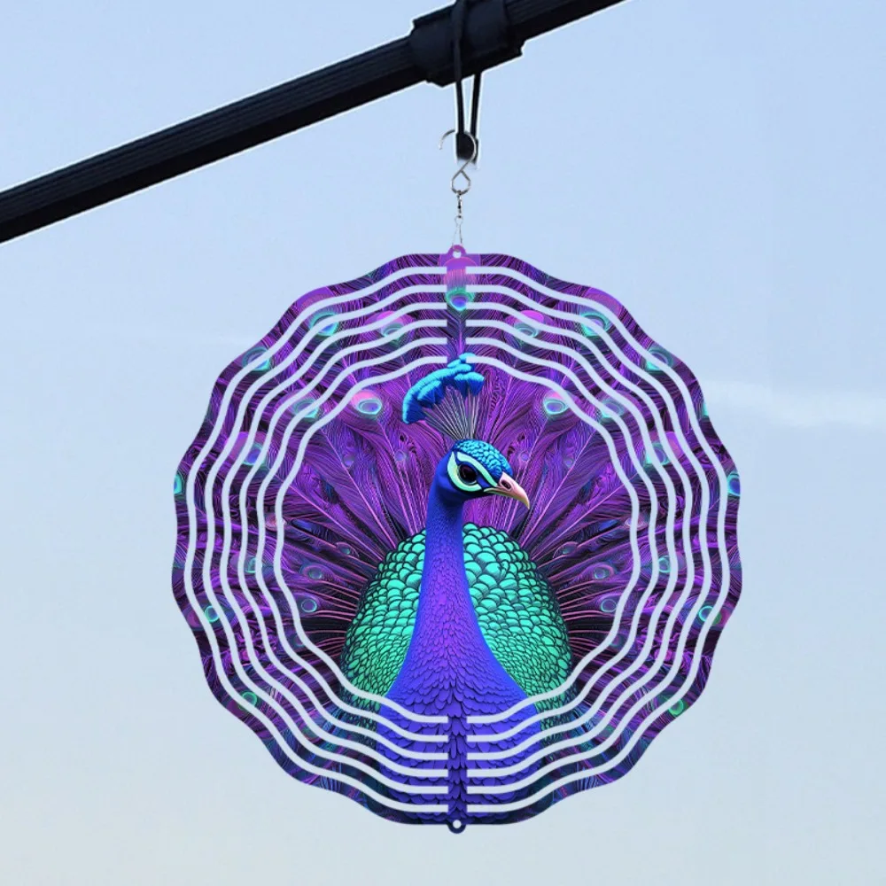 

3D Mandala Animal Spinner Wind Chimes for Garden, Colorful Spinning Outdoor Decor, Unique Holiday Gift