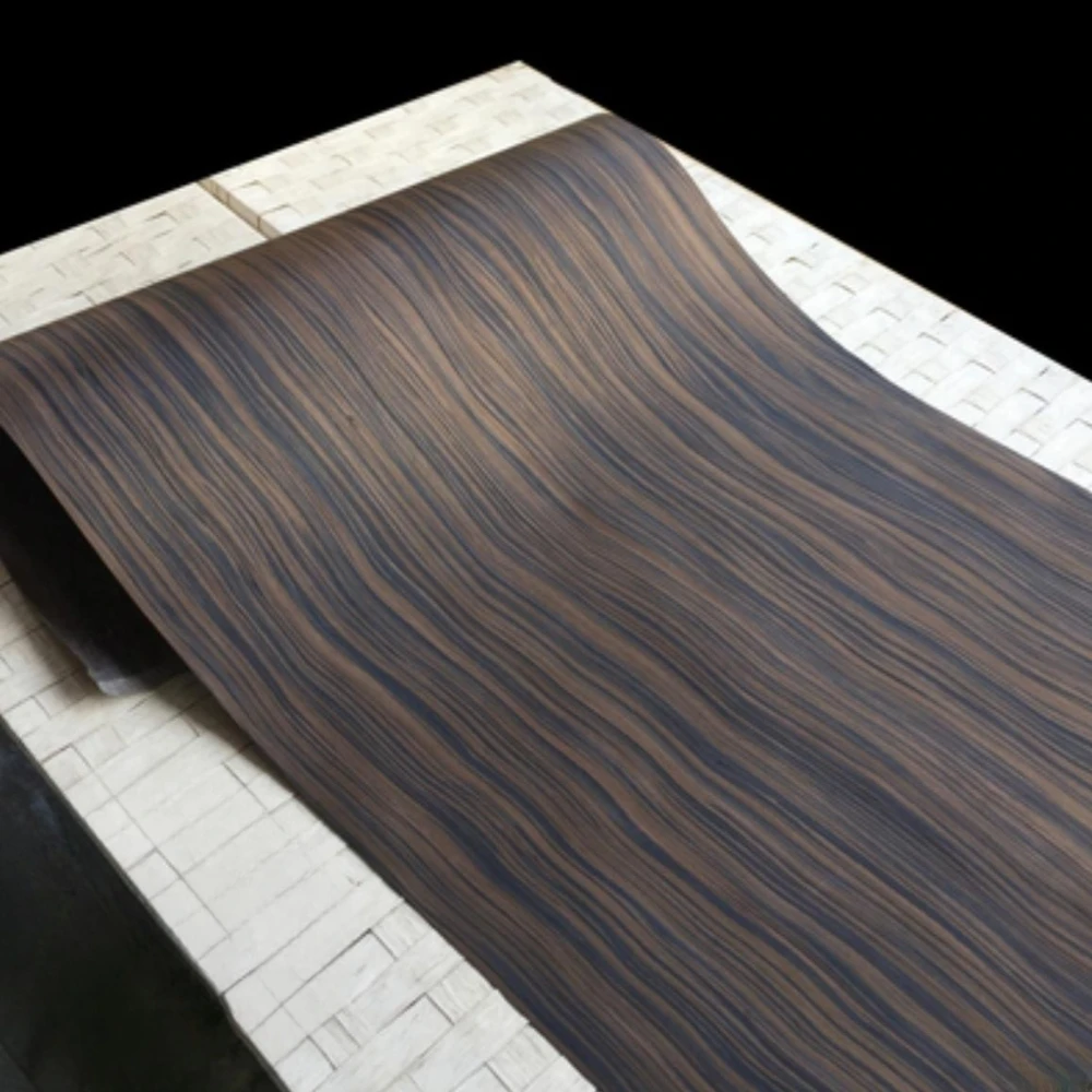 L:2.5meters Width:30-550mm T:0.5mm Tech Wood Veneer Black Sandalwood Root Curved Pattern High end Fashionable Wood Veneer