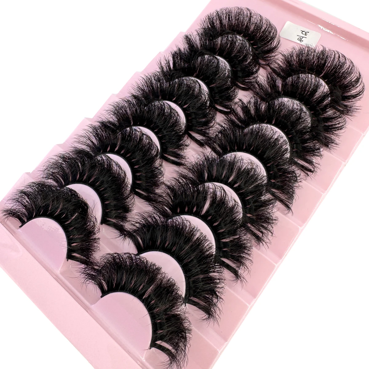 Valse Wimpers 25 MM Volume Dramatische Faux Nertsen Wimpers 8 Pairs Lange Dikke Rommelig Gekruiste Nep Wimpers Strips Pack