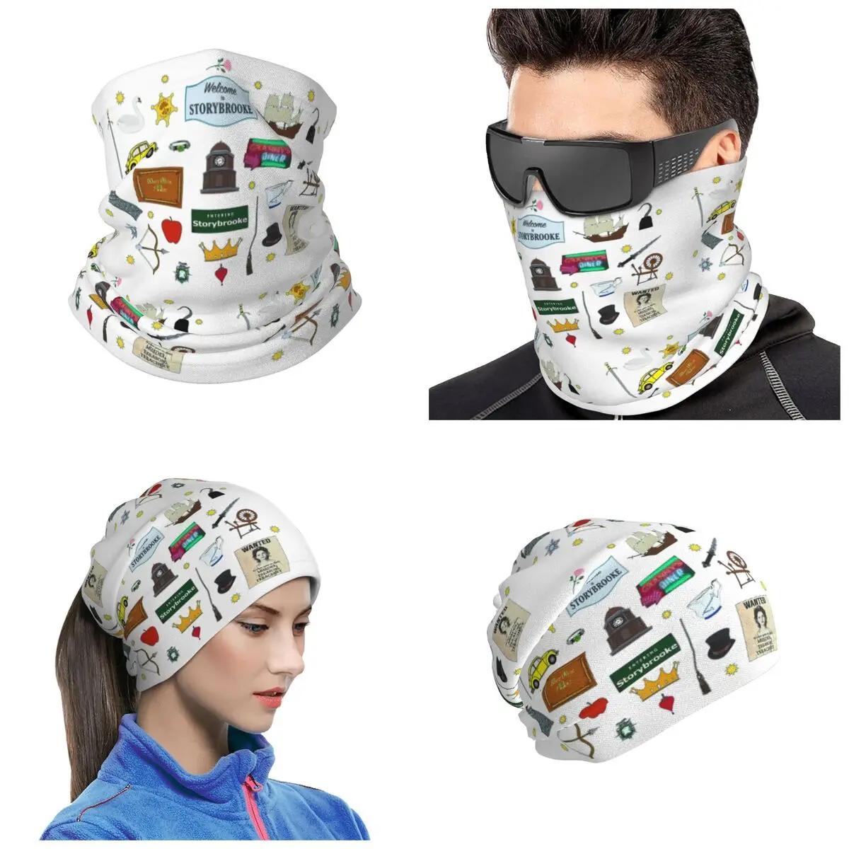 Once Upon A Time Character Symbols And Icons Bandana Neck Gaiter Wrap Scarf Multi-use Headwear For Men Women Adult Winter