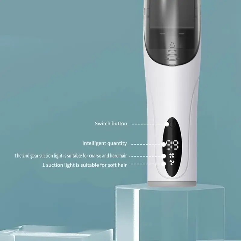A5YC IPX7 Kids Hair Clippers Rechargeable Trimmer Built in Vacuum 3 Size Guide Comb - Image 2