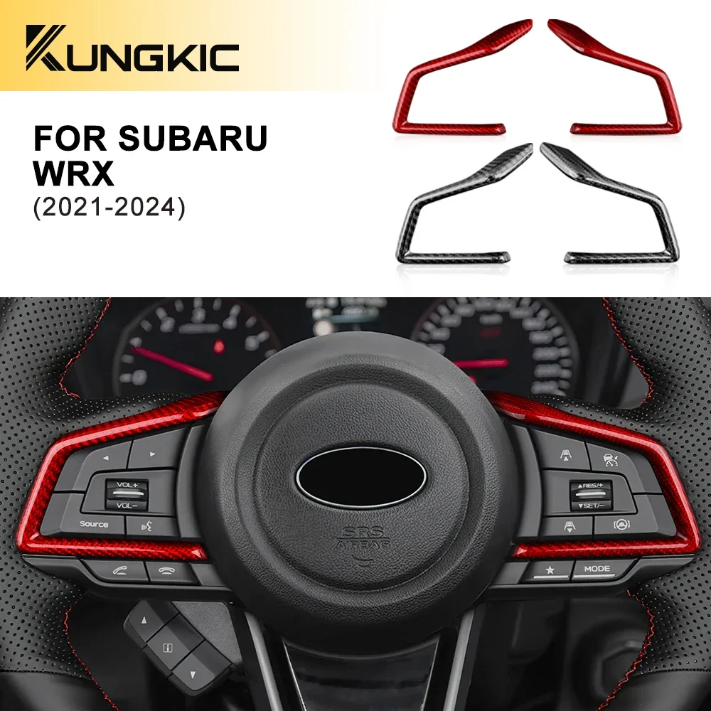 

Наклейка из настоящего твердого углеродного волокна для Subaru WRX/WRX STI 2022 2023 2024, рамка кнопки рулевого колеса автомобиля, аксессуары для внутренней отделки