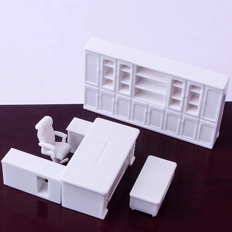 5 sztuk/zestaw meble do domku dla lalek architektura materiał 1/50 1/75 miniaturowy stół krzesło półka na książki szafka szafka Model zestaw do budowania