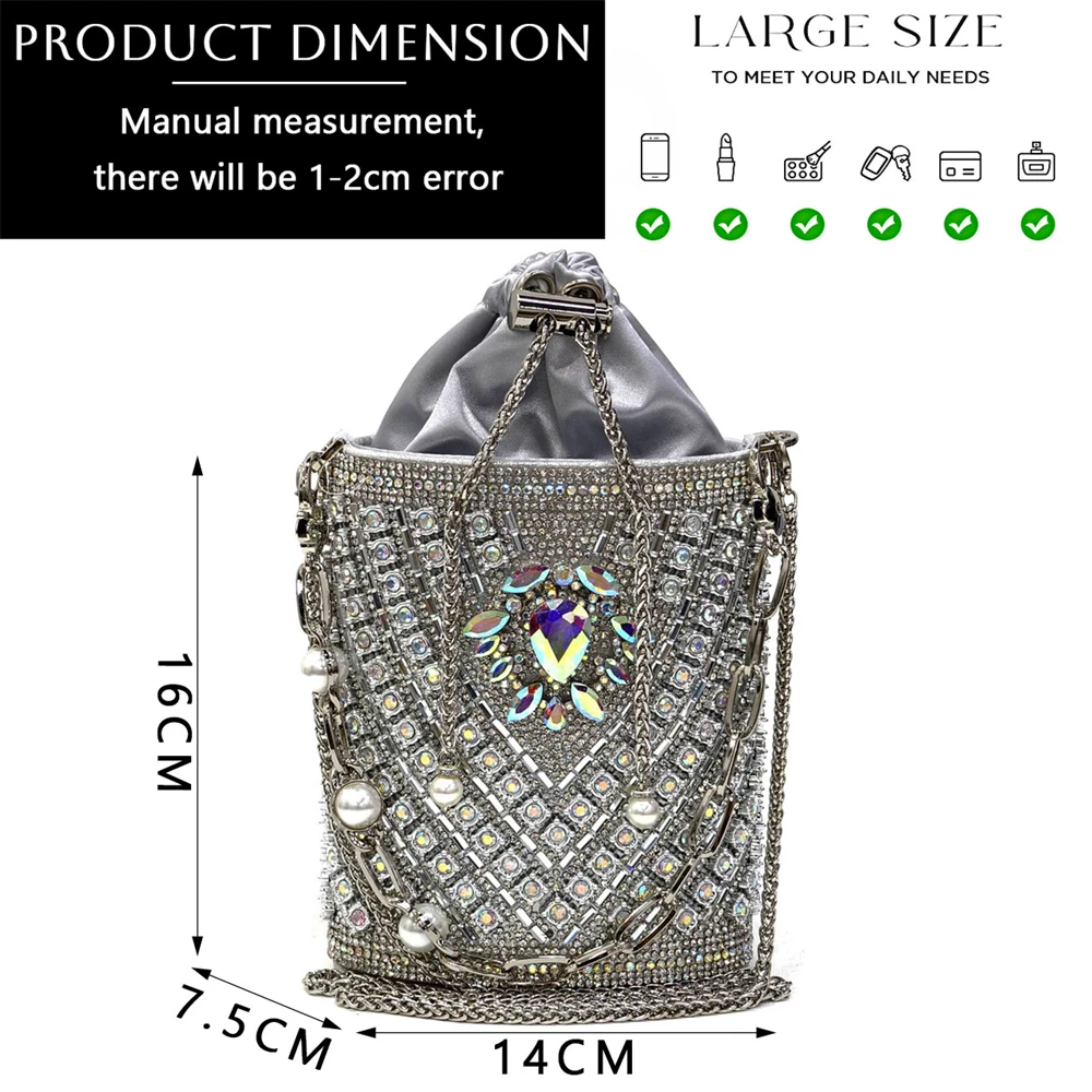 Venus Chan-Girly Style Pointed Toe Wedding Shoes and Bag Full Diamond Decoration Metal Closure Bag Italian Design 2024