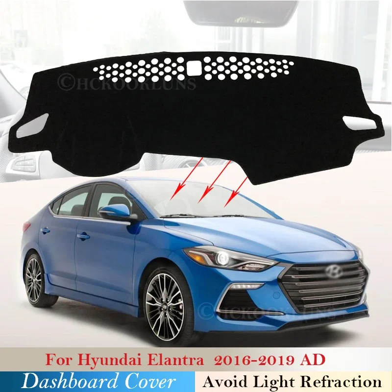 대시 보드 커버 현대 Elantra 용 보호 패드 2016 2017 2018 2019 AD Avante 자동차 액세서리 대시 보드 차양 카펫