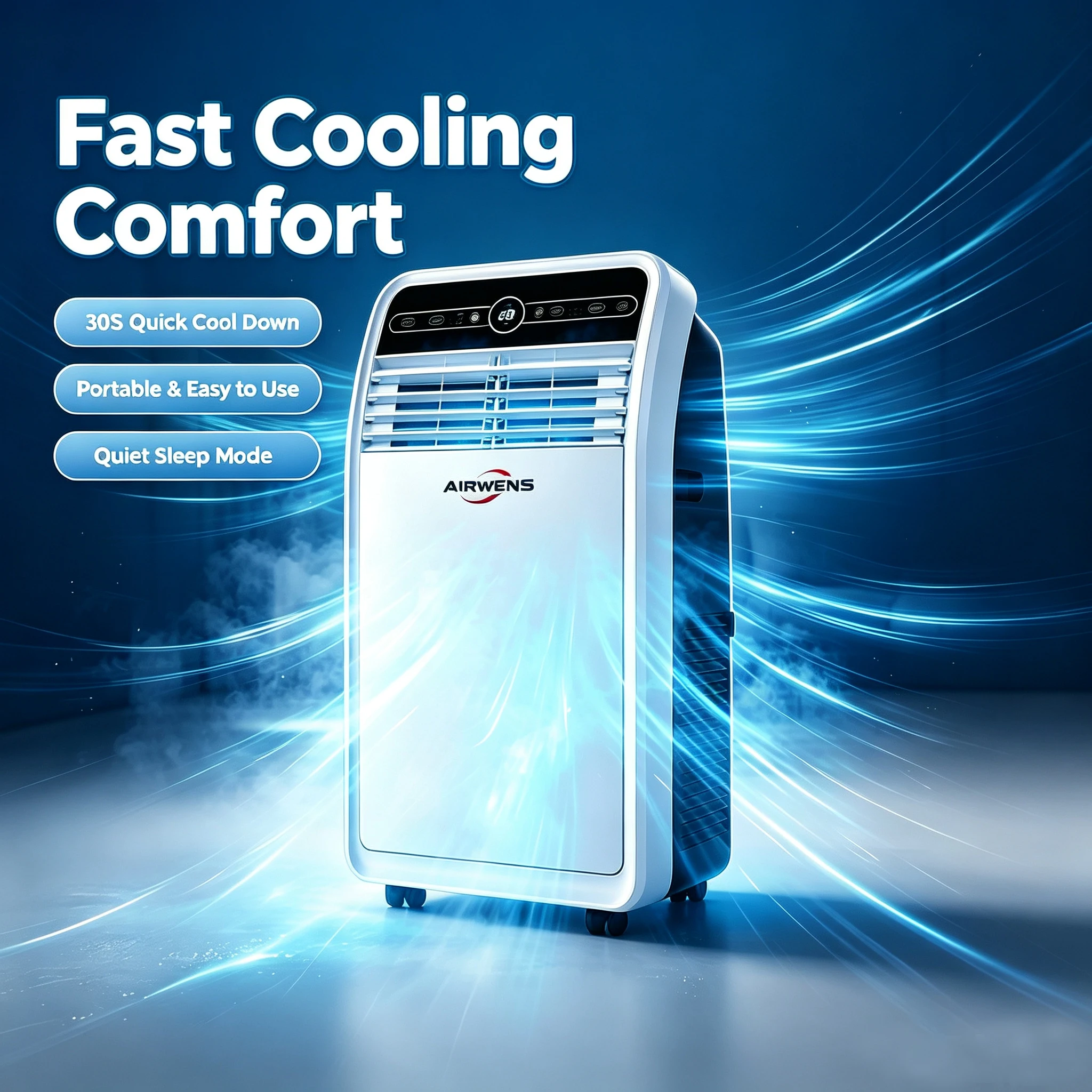 Factory Stock 9000BTU Cooling Portable AC R290, 220V 50Hz Fast Cool Auto Swing Wind Remote Control Home Bedroom Unit