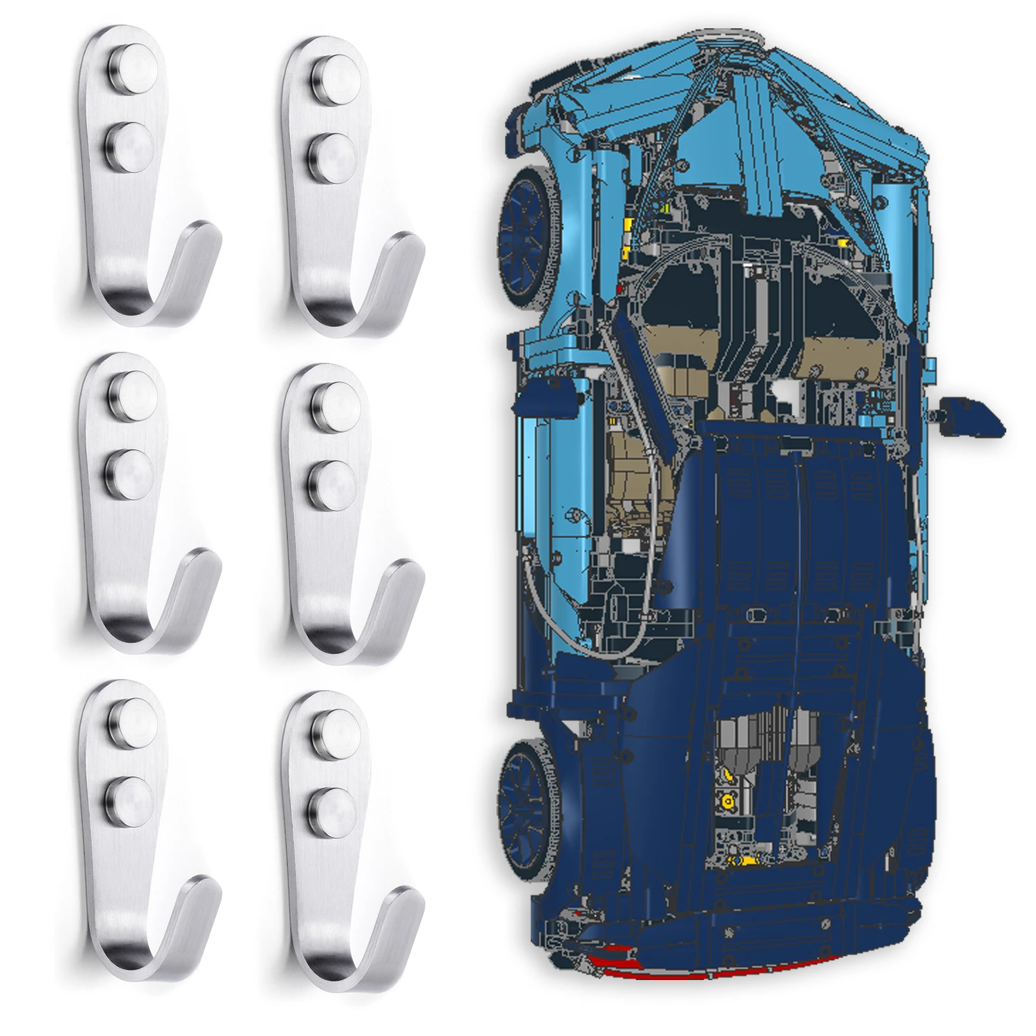 

for LEGO Technology Building Blocks Mechanical Series 42083 Bugatti Chiron Wall Hooks (42083 Wall Hooks)