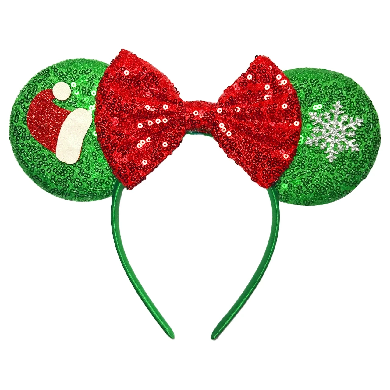 Ziming 9.5 CM New Christmas Cute Hairband Sequins Bows Mouse Ears Headband Kids Festival Party Cosplay Headband