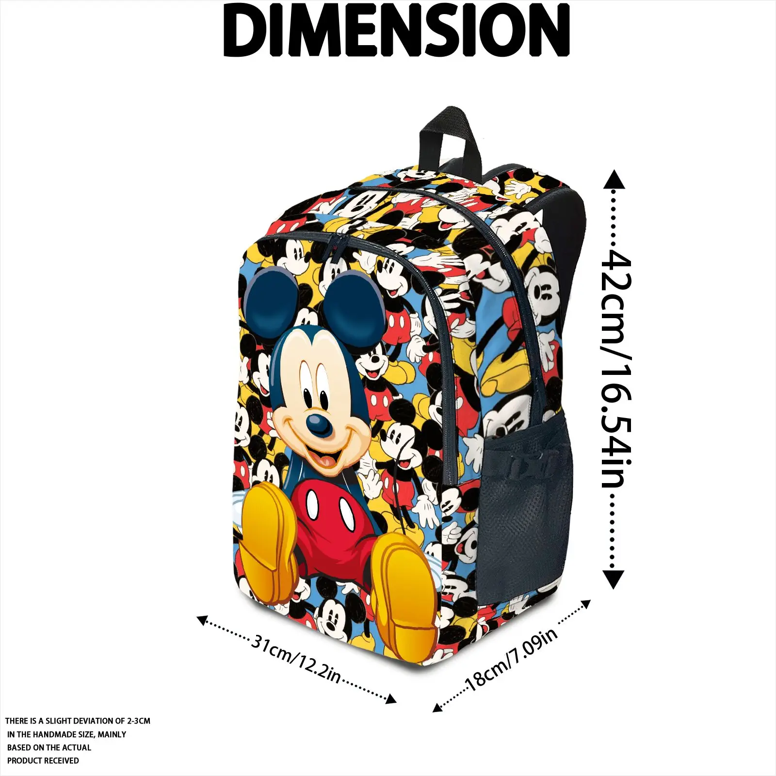 1pcs Disney Mickey Laptop Backpack, Fashionable and Simple, Gift-Friendly, Unisex Couple Style, Large Capacity, High-Quality